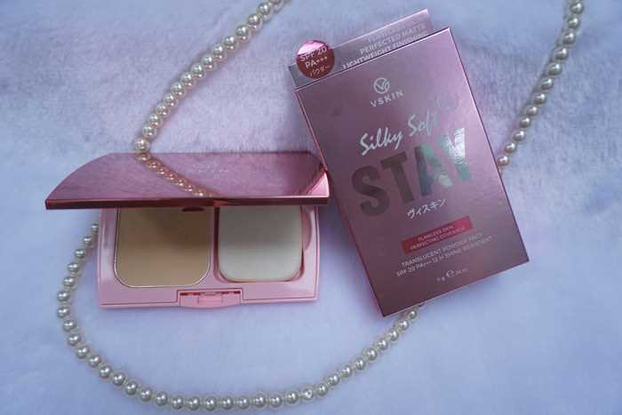 V skin silky soft stay Translucent powder pact SPF 20 pa+++   